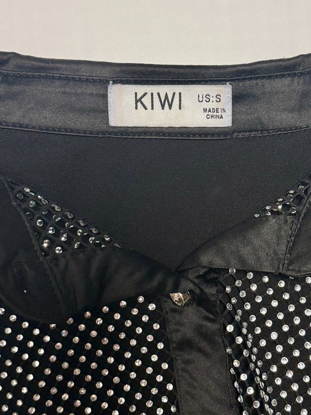 Rhinestone Mesh Button Up Top - Picture 5 of 5